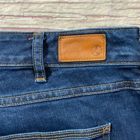 Lands End Womens Jeans sz 16W new Dark Wash Straight Trouser x28" Cotton Stretch - Picture 10 of 11